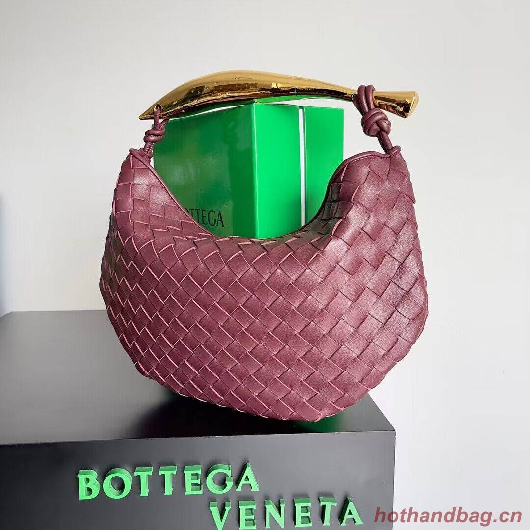 Bottega Veneta Sardine Intrecciato Gold Hardware Handle Bag 716082 Wine Bottega Veneta Sardine Intrecciato Gold Hardware Handle Bag 716082 Wine