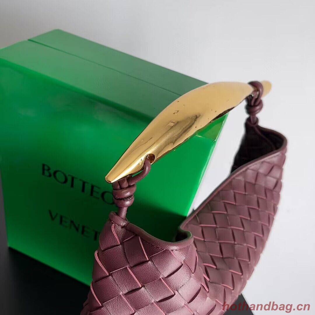 Bottega Veneta Sardine Intrecciato Gold Hardware Handle Bag 716082 Wine Bottega Veneta Sardine Intrecciato Gold Hardware Handle Bag 716082 Wine