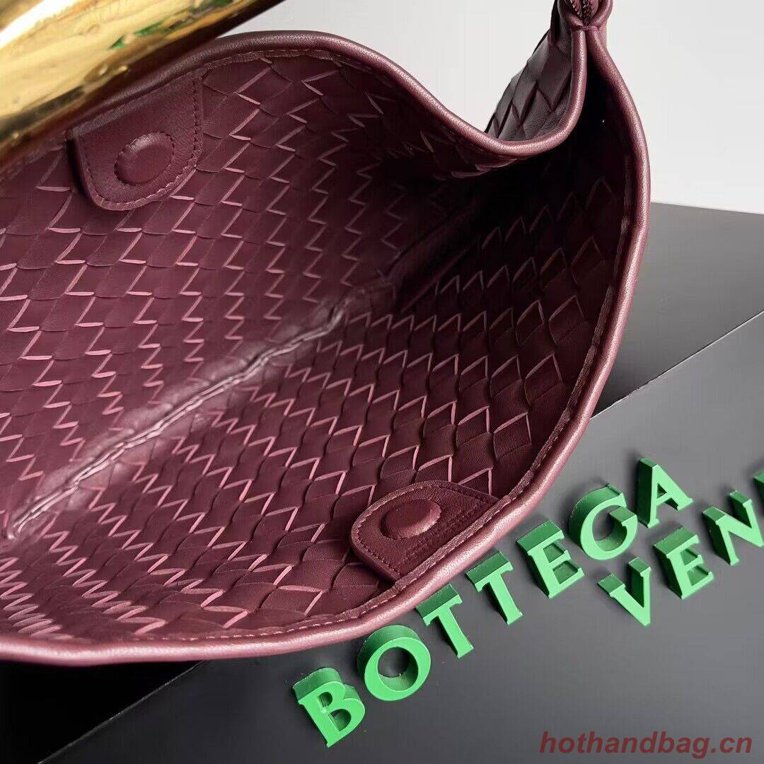 Bottega Veneta Sardine Intrecciato Gold Hardware Handle Bag 716082 Wine Bottega Veneta Sardine Intrecciato Gold Hardware Handle Bag 716082 Wine