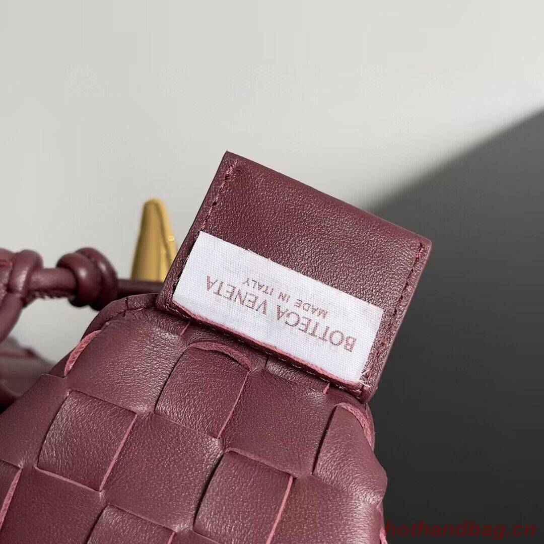Bottega Veneta Sardine Intrecciato Gold Hardware Handle Bag 716082 Wine Bottega Veneta Sardine Intrecciato Gold Hardware Handle Bag 716082 Wine