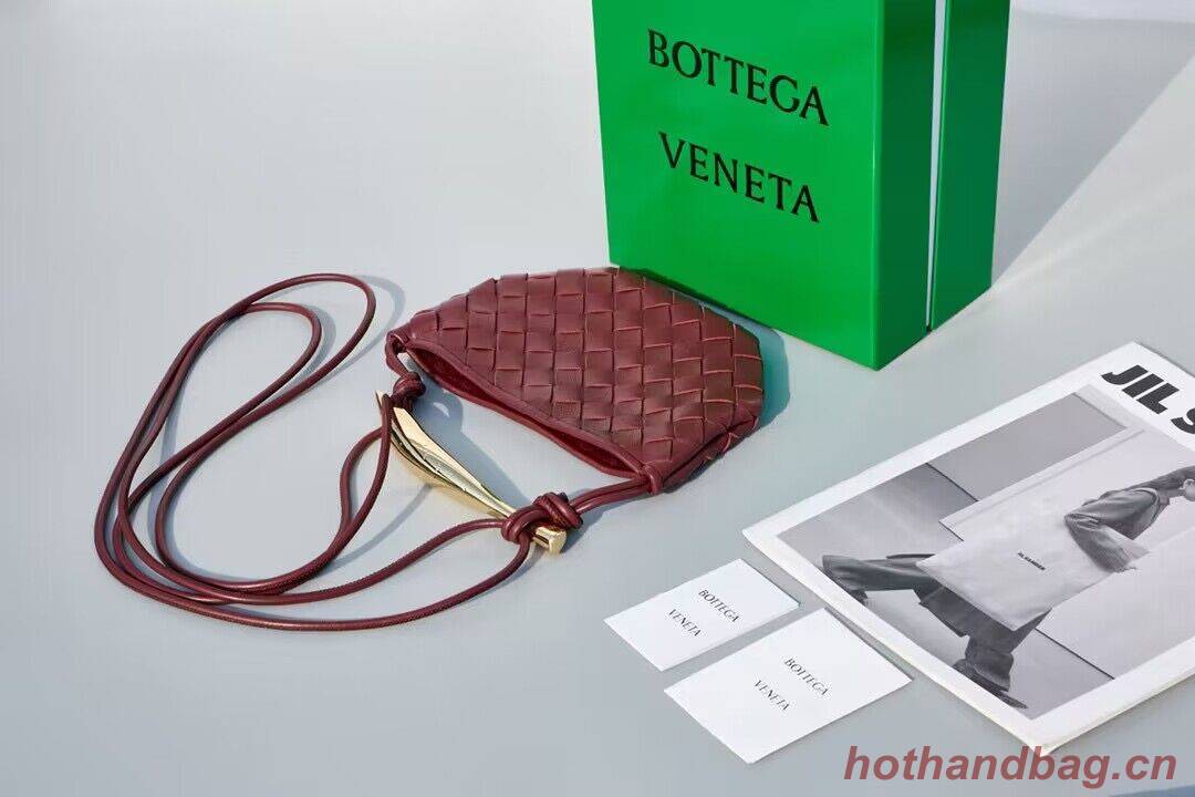 Bottega Veneta Sardine Intrecciato Gold Hardware Handle Bag 744267 Wine Bottega Veneta Sardine Intrecciato Gold Hardware Handle Bag 744267 Wine