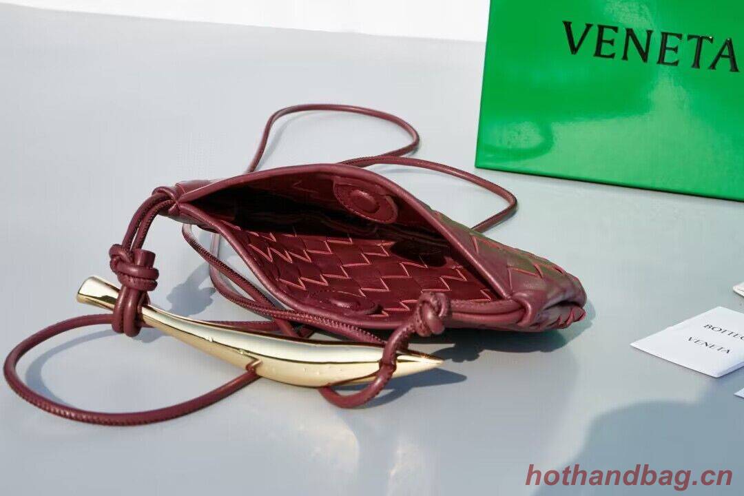 Bottega Veneta Sardine Intrecciato Gold Hardware Handle Bag 744267 Wine Bottega Veneta Sardine Intrecciato Gold Hardware Handle Bag 744267 Wine