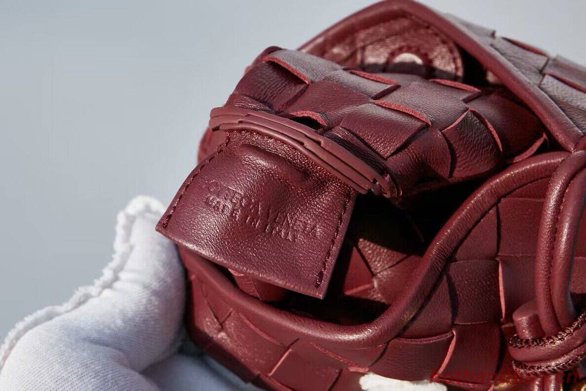 Bottega Veneta Sardine Intrecciato Gold Hardware Handle Bag 744267 Wine Bottega Veneta Sardine Intrecciato Gold Hardware Handle Bag 744267 Wine