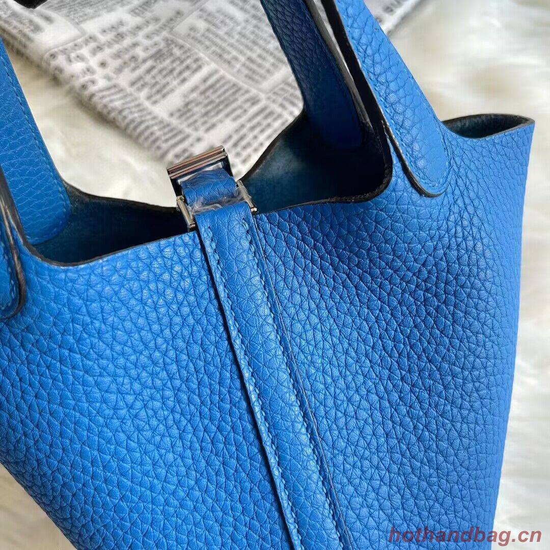 Hermes Mini Picotin 14 Lock Bags Original Togo Leather PL5302 Blue Hermes Mini Picotin 14 Lock Bags Original Togo Leather PL5302 Blue