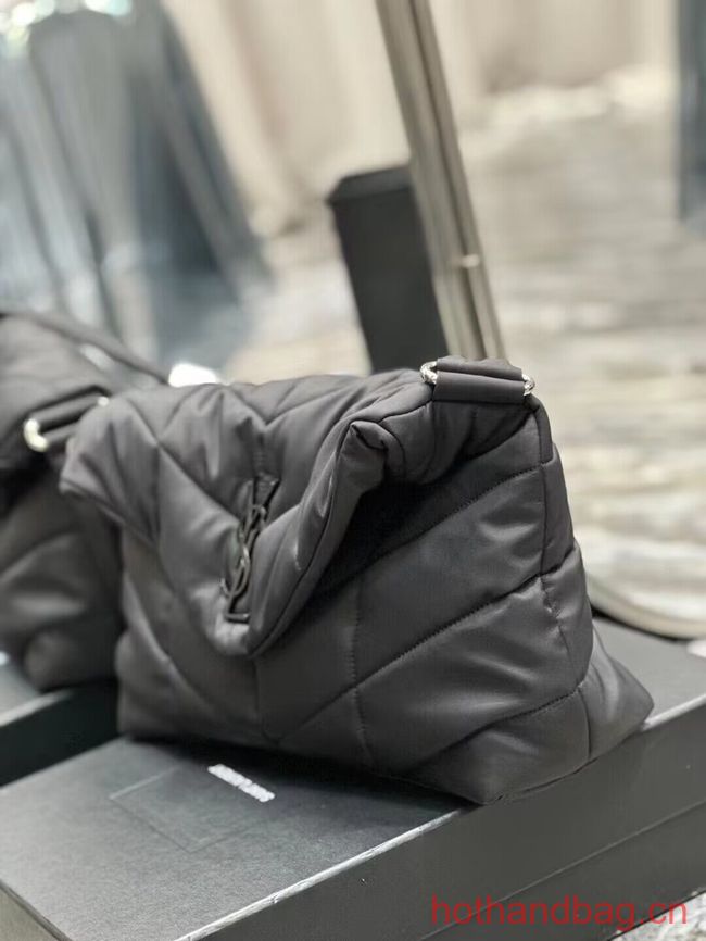 SAINT LAURENT MEDIUM PUFFER IN QUILTED NYLON AND LEATHER Y988336 BLACK SAINT LAURENT MEDIUM PUFFER IN QUILTED NYLON AND LEATHER Y988336 BLACK