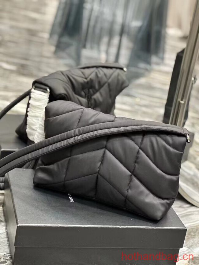 SAINT LAURENT MEDIUM PUFFER IN QUILTED NYLON AND LEATHER Y988336 BLACK SAINT LAURENT MEDIUM PUFFER IN QUILTED NYLON AND LEATHER Y988336 BLACK