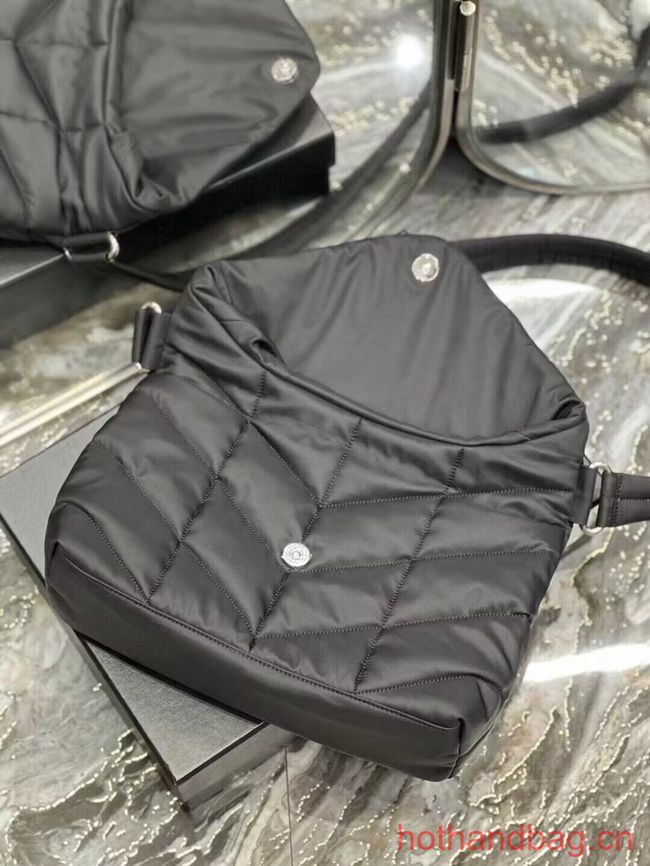 SAINT LAURENT MEDIUM PUFFER IN QUILTED NYLON AND LEATHER Y988336 BLACK SAINT LAURENT MEDIUM PUFFER IN QUILTED NYLON AND LEATHER Y988336 BLACK