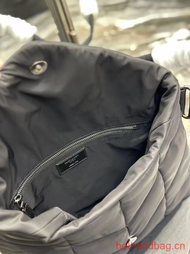 SAINT LAURENT MEDIUM PUFFER IN QUILTED NYLON AND LEATHER Y988336 BLACK SAINT LAURENT MEDIUM PUFFER IN QUILTED NYLON AND LEATHER Y988336 BLACK