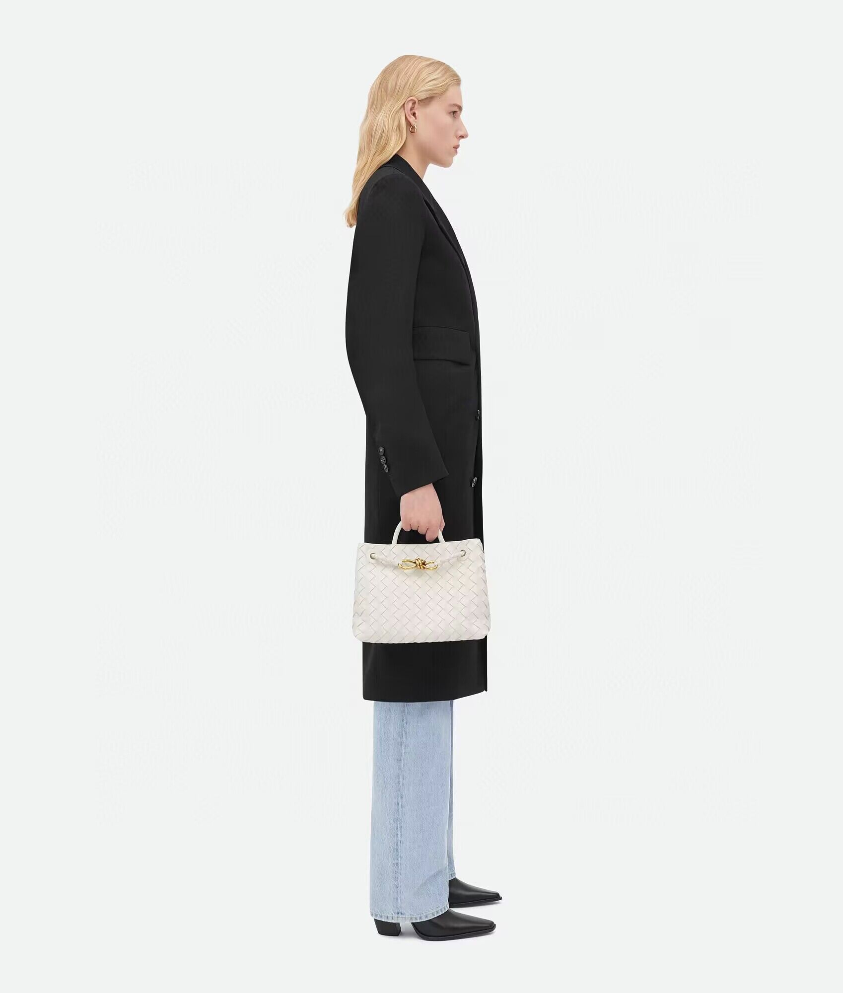 Bottega Veneta Andiamo Small Intrecciato Leather Tote 743572 White Bottega Veneta Andiamo Small Intrecciato Leather Tote 743572 White