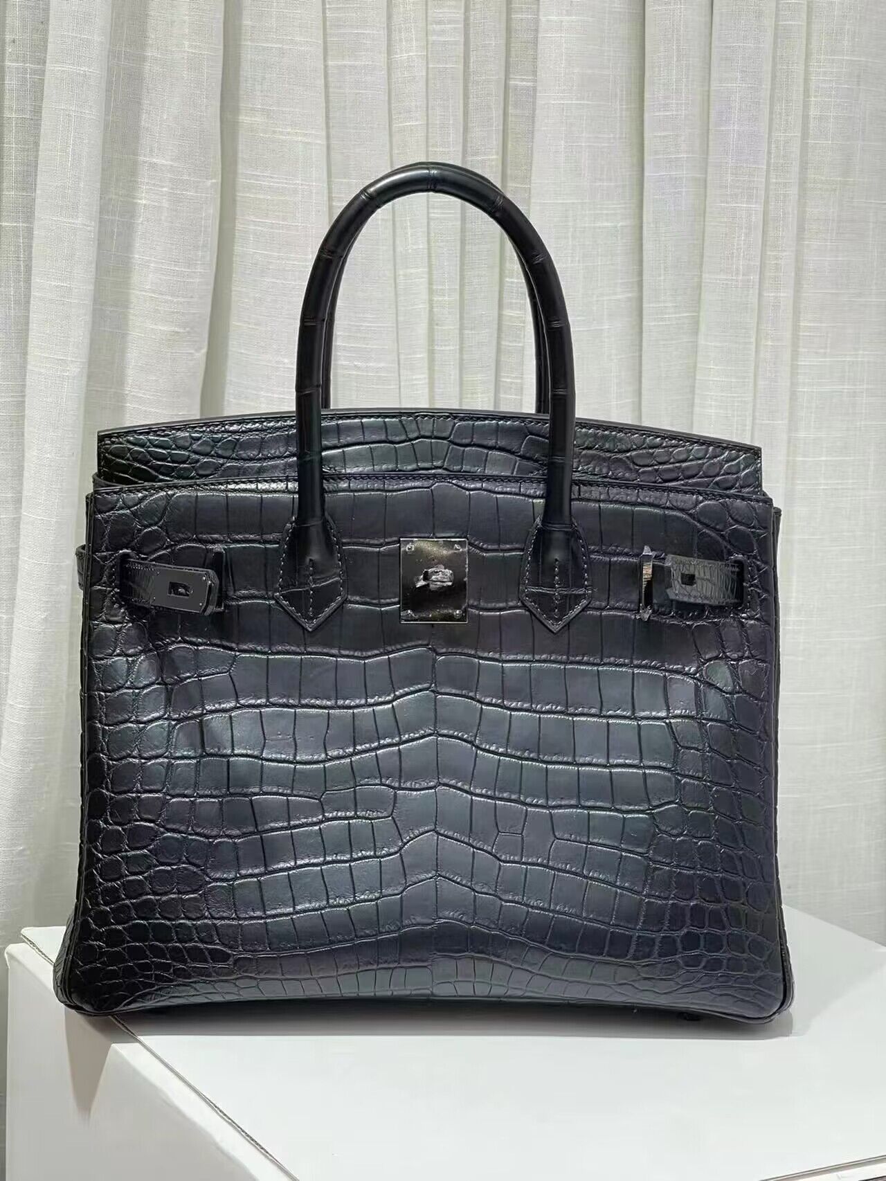 Hermes Birkin 30CM Original Crocodile Leather Bag BK30 Black Hermes Birkin 30CM Original Crocodile Leather Bag BK30 Black
