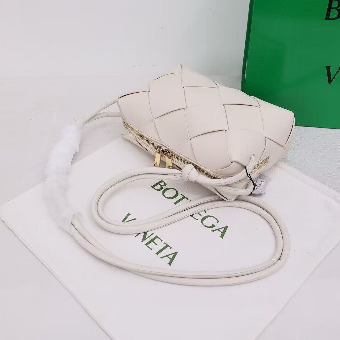 Bottega Veneta Small Cassette Camera Bag 709417 White Bottega Veneta Small Cassette Camera Bag 709417 White