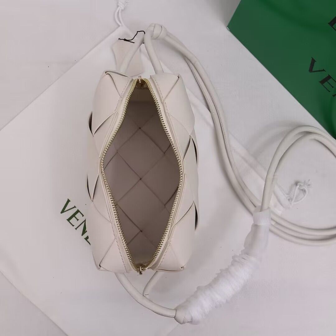 Bottega Veneta Small Cassette Camera Bag 709417 White Bottega Veneta Small Cassette Camera Bag 709417 White