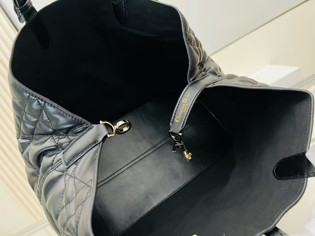 Dior Toujours Original Leather large Bag 9936 Black Dior Toujours Original Leather large Bag 9936 Black
