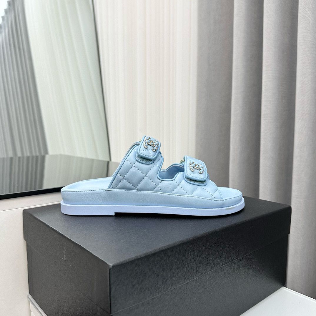 Hermes Original Leather Slipper Shoes HM30212 Light Blue Hermes Original Leather Slipper Shoes HM30212 Light Blue