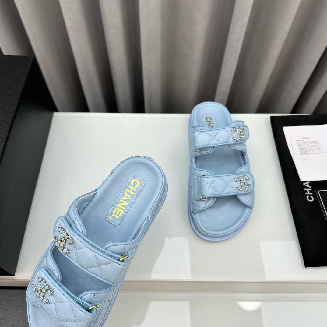 Hermes Original Leather Slipper Shoes HM30212 Light Blue Hermes Original Leather Slipper Shoes HM30212 Light Blue
