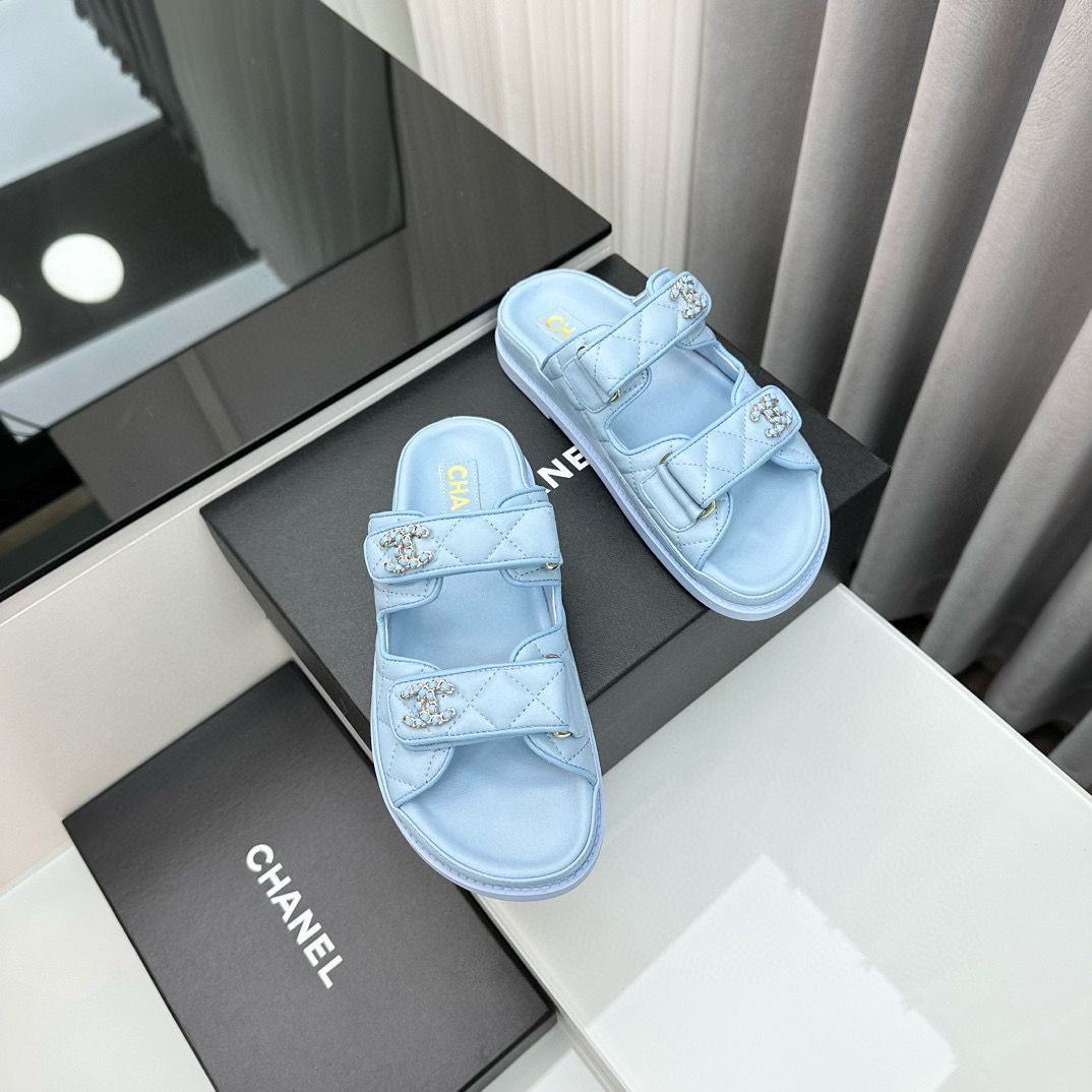 Hermes Original Leather Slipper Shoes HM30212 Light Blue Hermes Original Leather Slipper Shoes HM30212 Light Blue