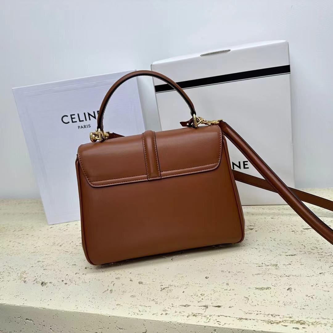 CELINE Medium 16 Original Leather Bag 188003 Brown CELINE Medium 16 Original Leather Bag 188003 Brown