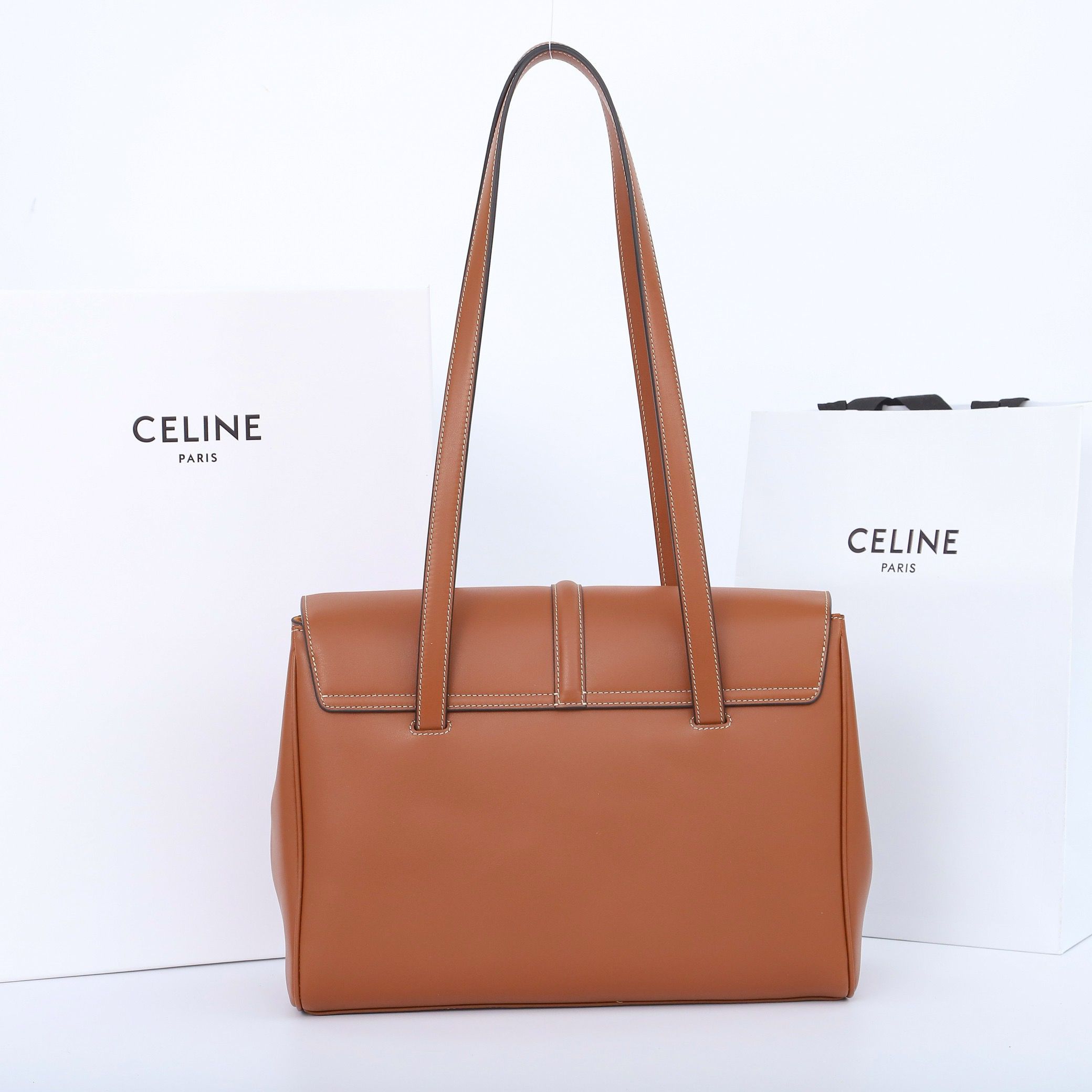 Celine Medium SOFT 16 BAG IN SUPPLE GRAINED CALFSKIN 195543 Brown Celine Medium SOFT 16 BAG IN SUPPLE GRAINED CALFSKIN 195543 Brown