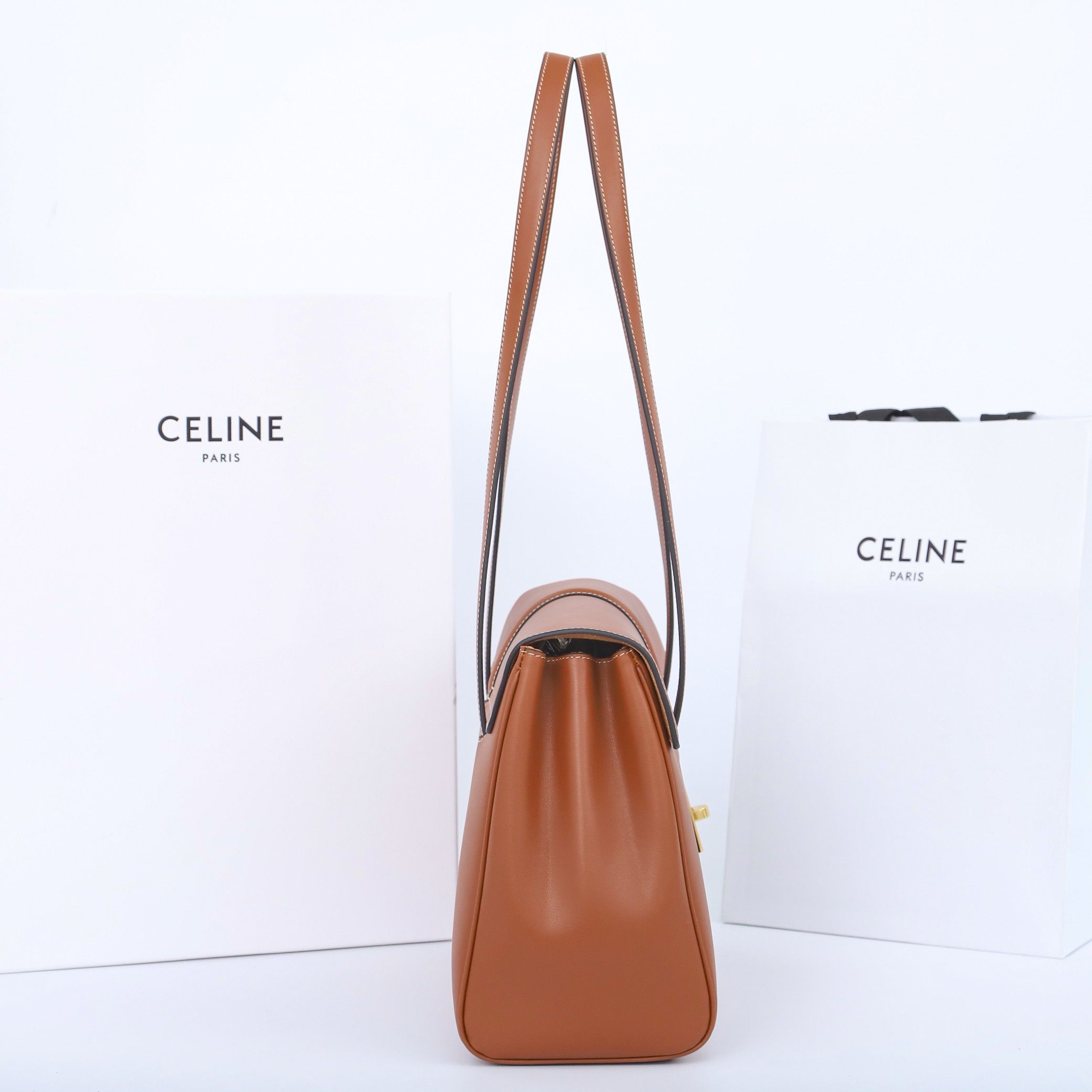 Celine Medium SOFT 16 BAG IN SUPPLE GRAINED CALFSKIN 195543 Brown Celine Medium SOFT 16 BAG IN SUPPLE GRAINED CALFSKIN 195543 Brown