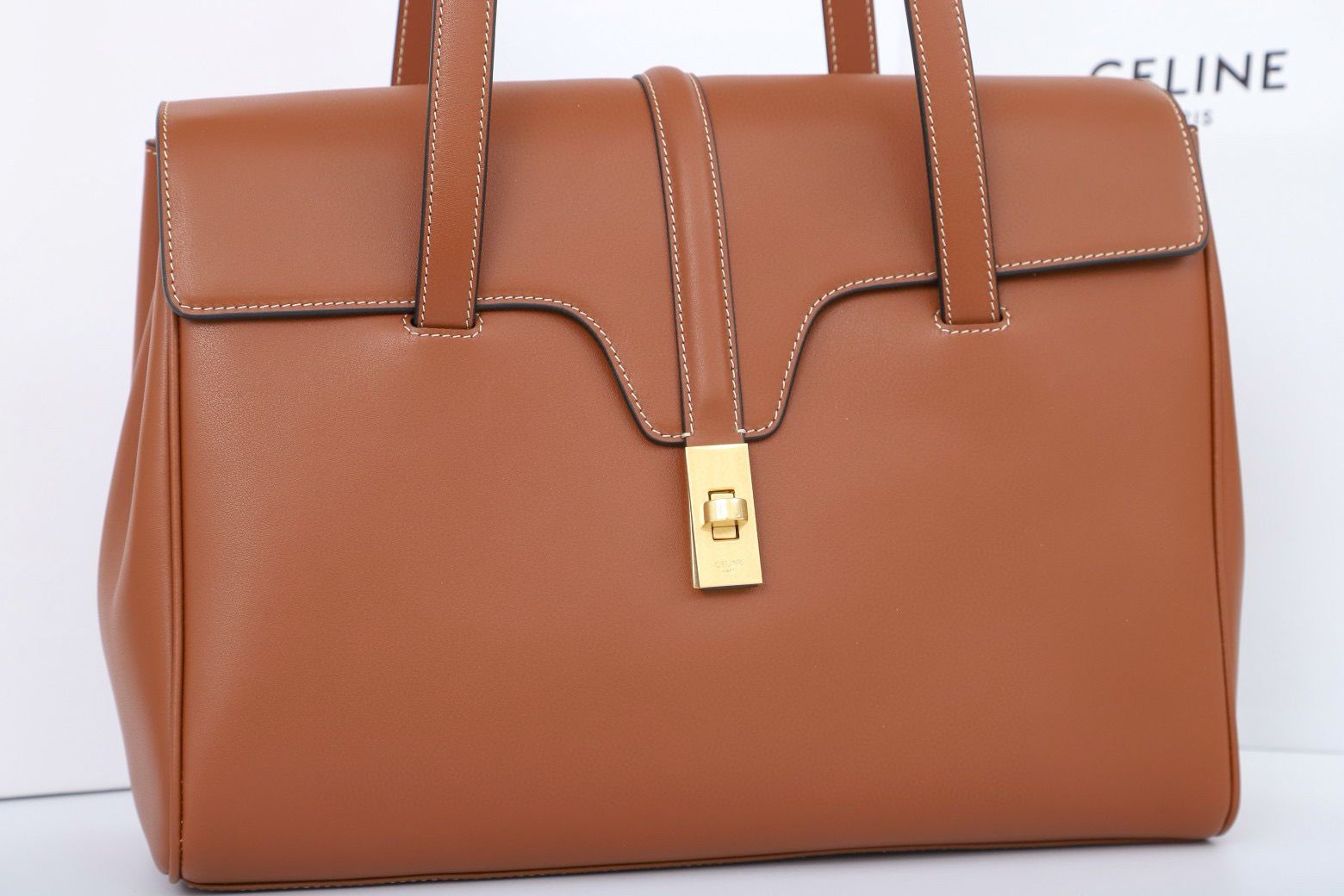 Celine Medium SOFT 16 BAG IN SUPPLE GRAINED CALFSKIN 195543 Brown Celine Medium SOFT 16 BAG IN SUPPLE GRAINED CALFSKIN 195543 Brown
