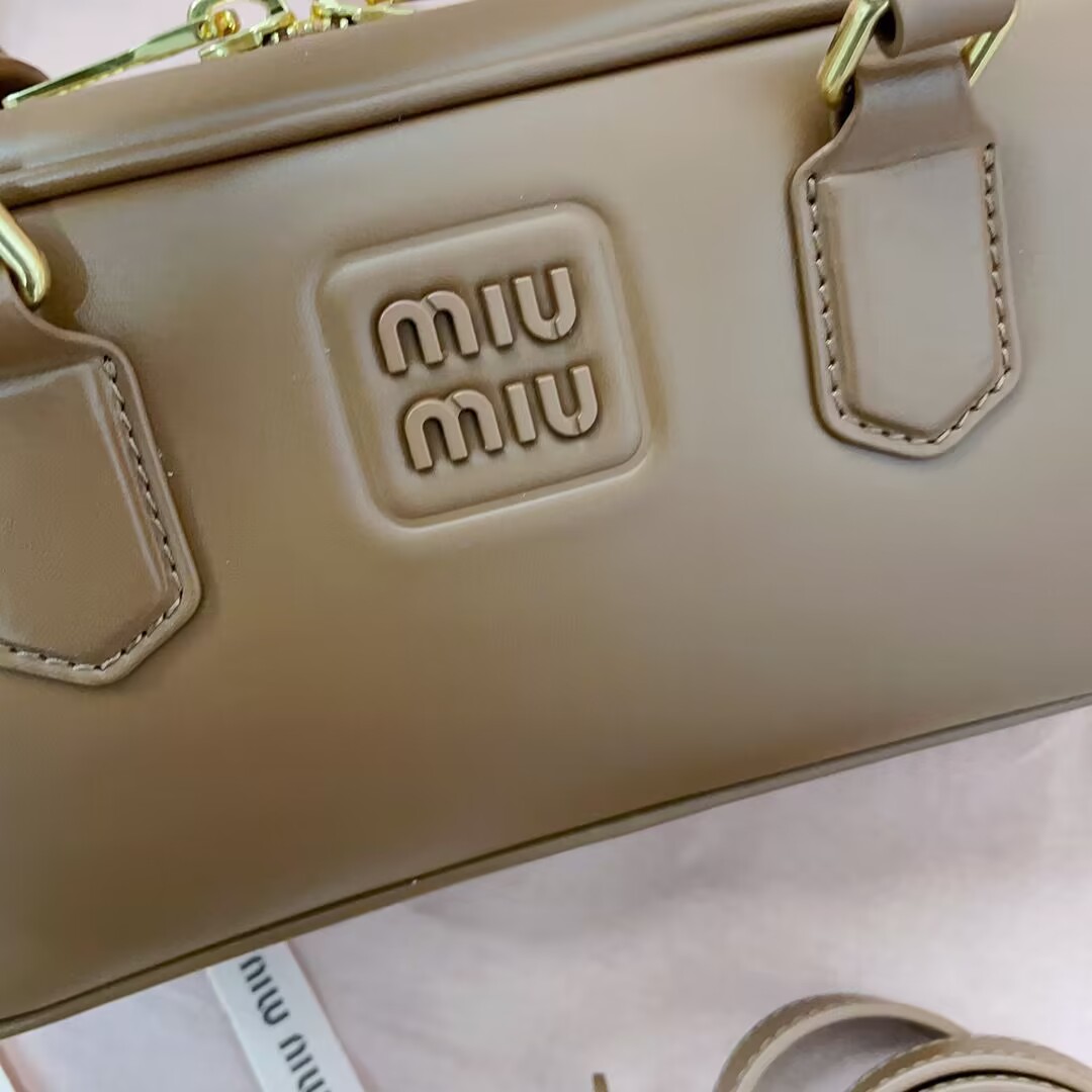 MIU MIU Original Leather Top Handle Bag 5BB148 Brown MIU MIU Original Leather Top Handle Bag 5BB148 Brown