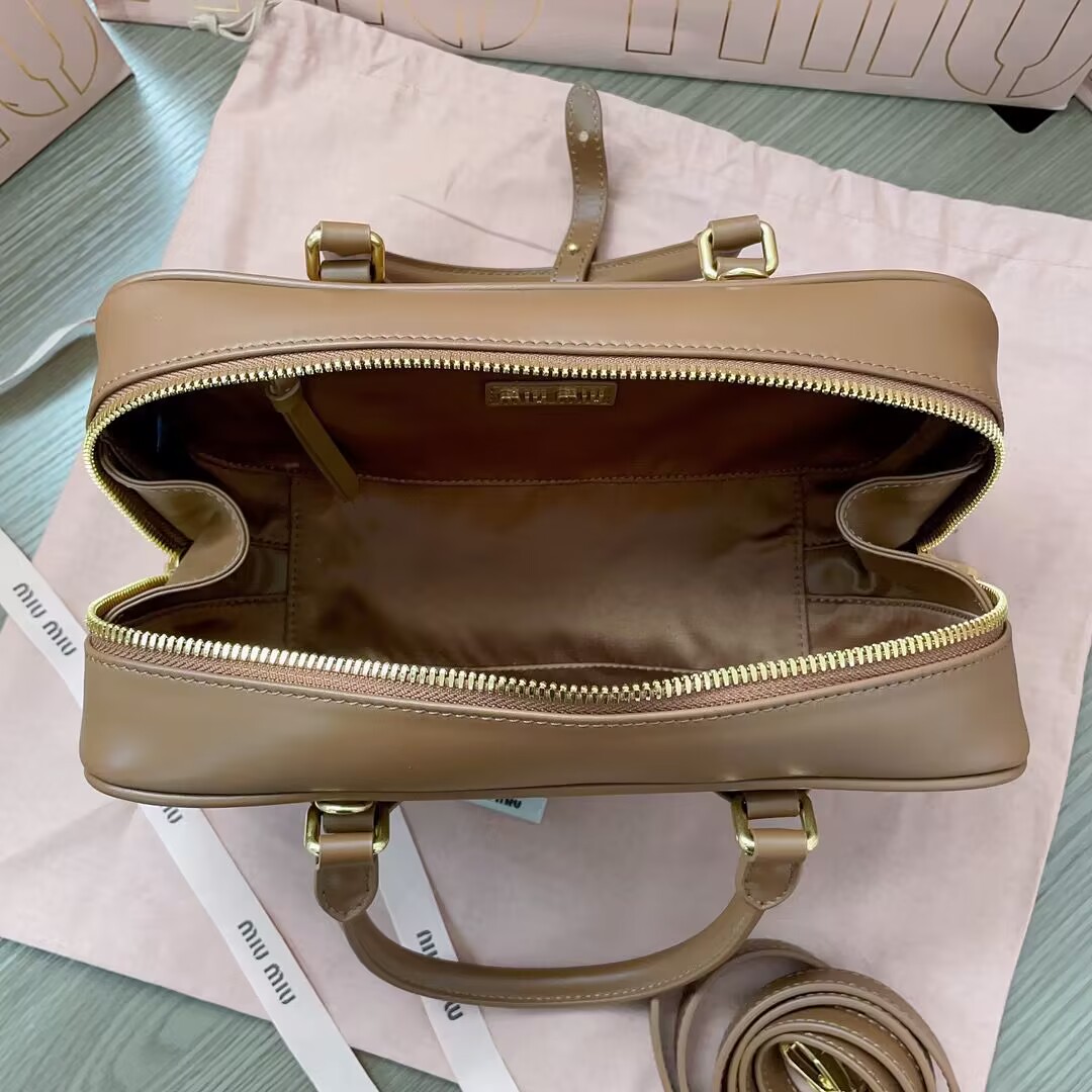 MIU MIU Original Leather Top Handle Bag 5BB148 Brown MIU MIU Original Leather Top Handle Bag 5BB148 Brown