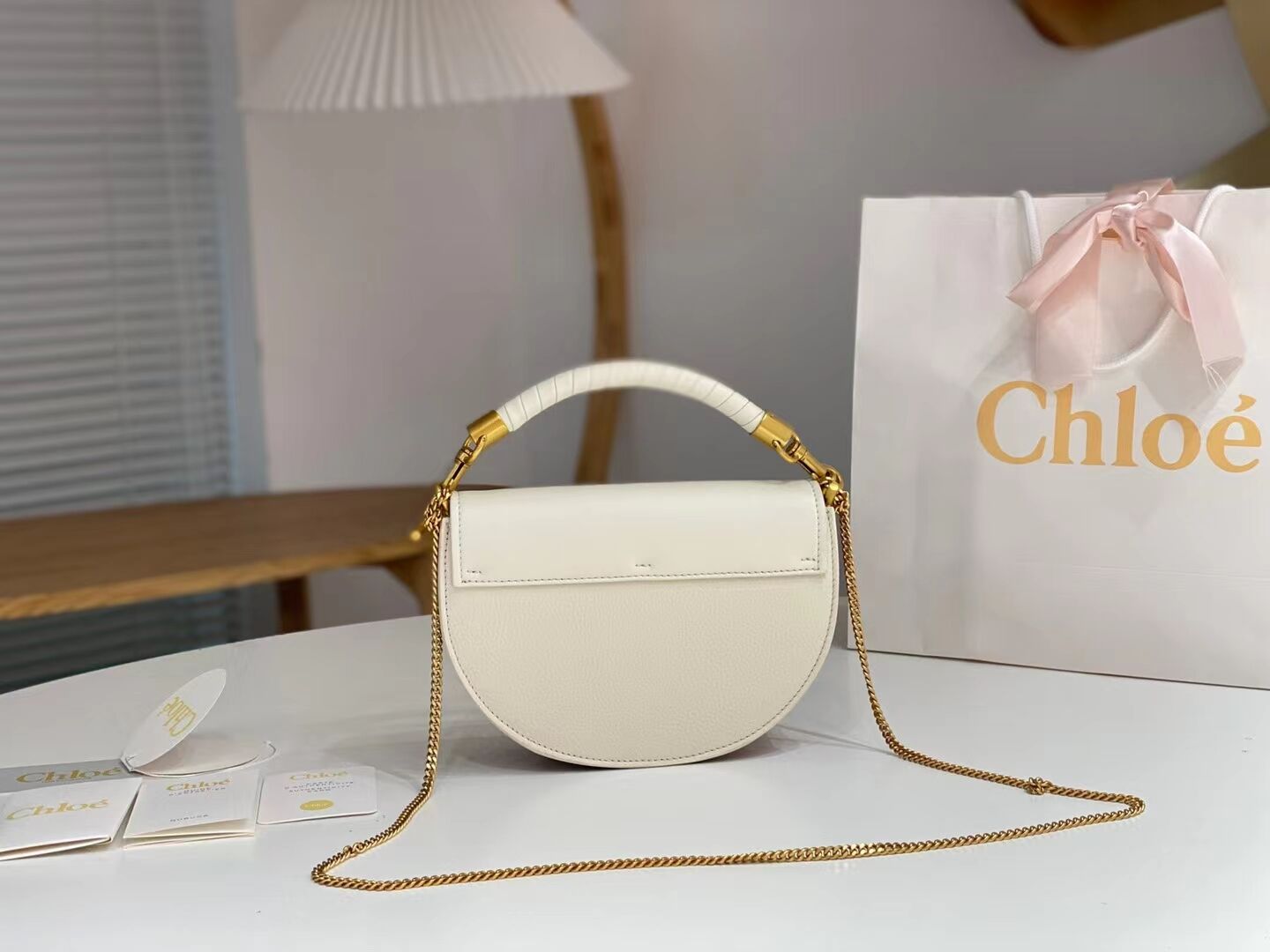 CHLOE Small leather shoulder bag CL225156 cream CHLOE Small leather shoulder bag CL225156 cream