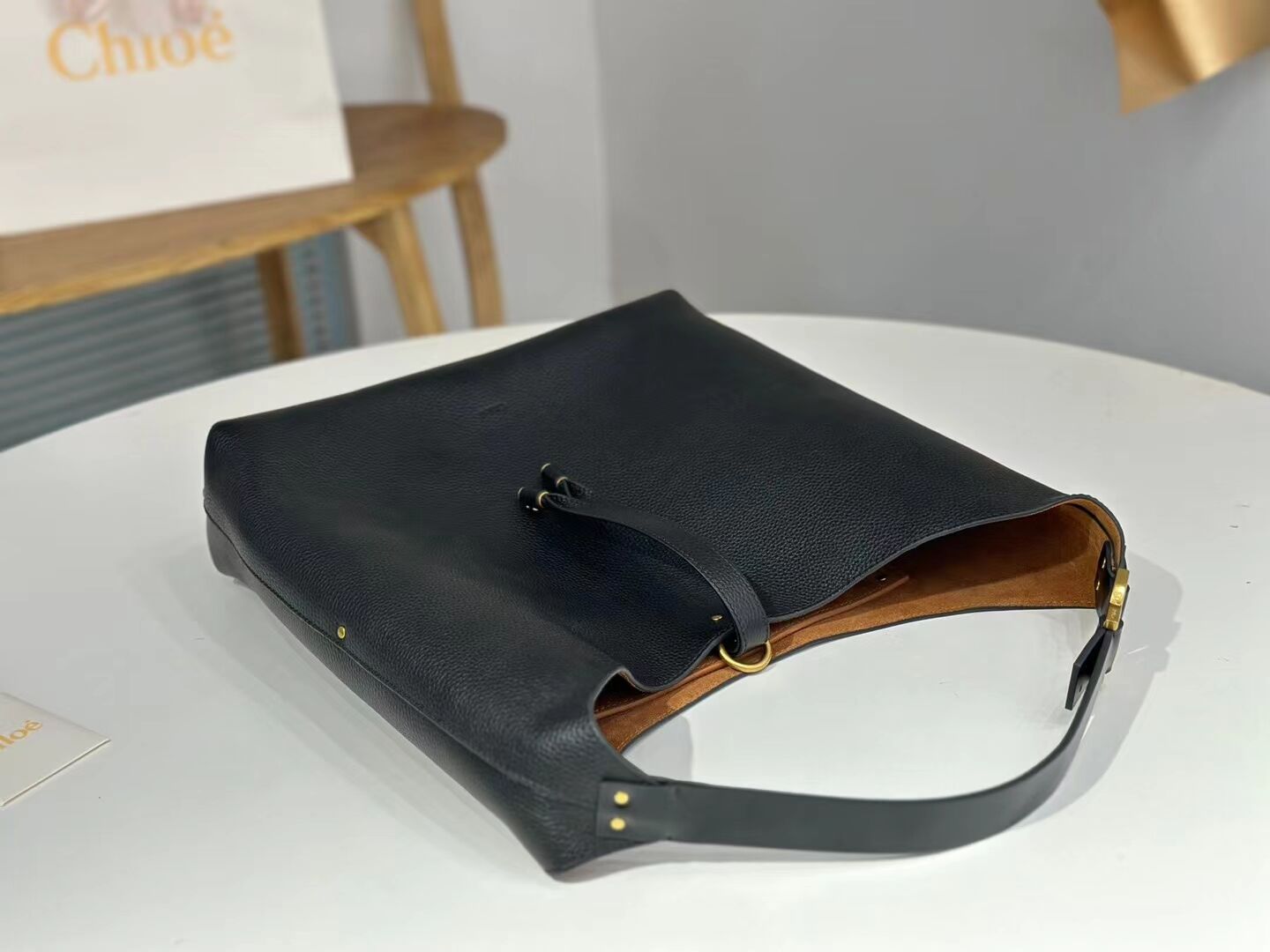 CHLOE leather shoulder bag CL224765 black CHLOE leather shoulder bag CL224765 black