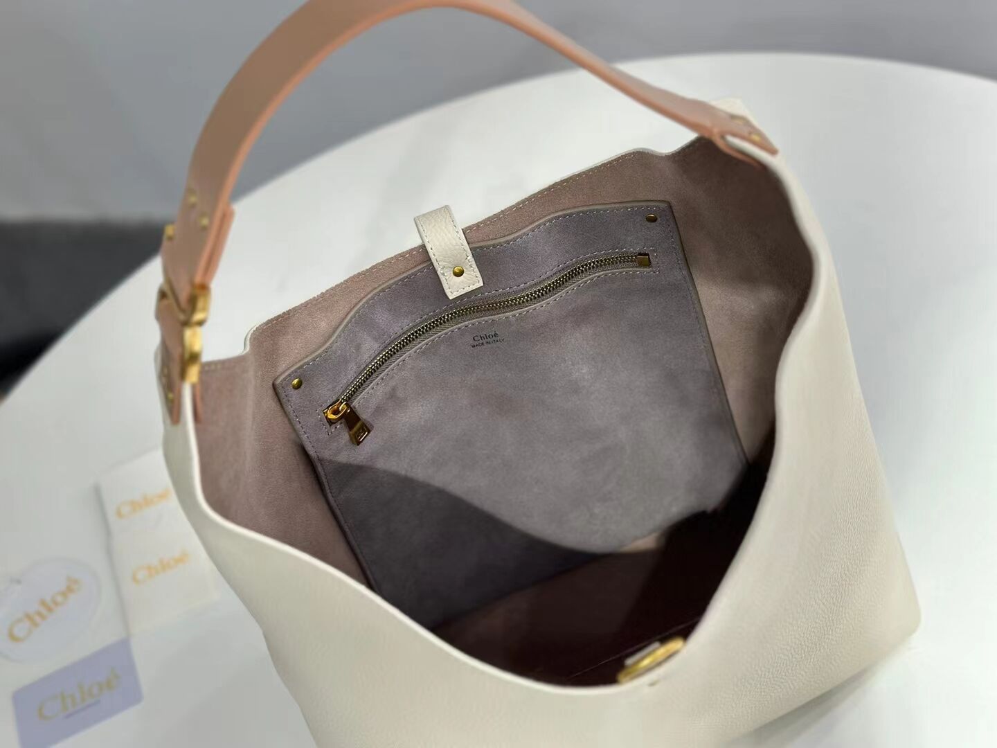 CHLOE leather shoulder bag CL224765 white CHLOE leather shoulder bag CL224765 white