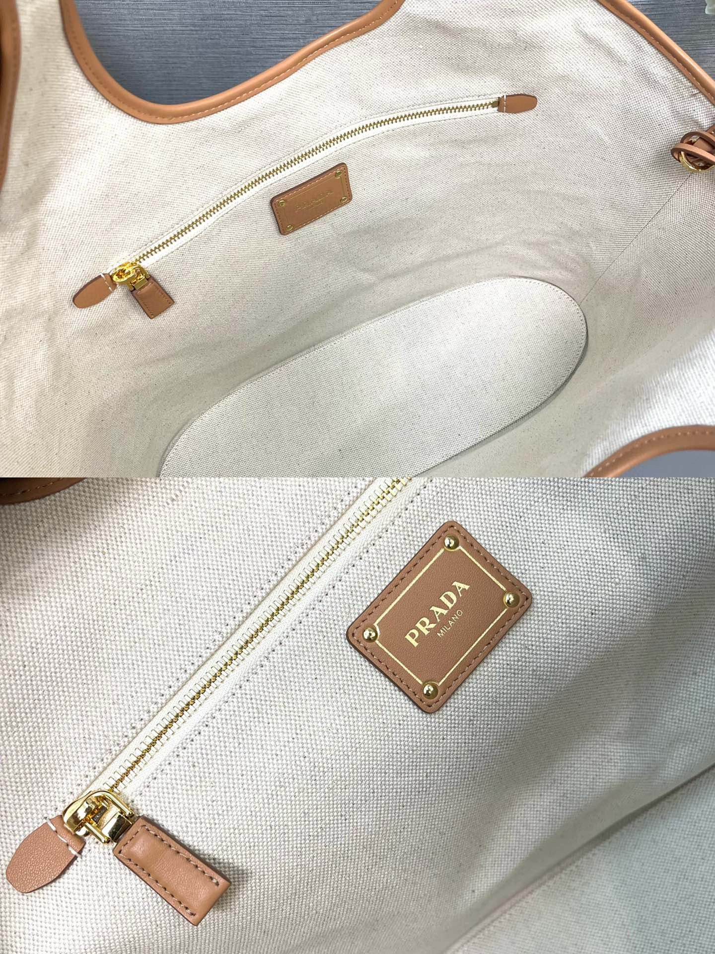 Prada Original Linen Canvas Shopping Bag 1BG472 Brown Prada Original Linen Canvas Shopping Bag 1BG472 Brown