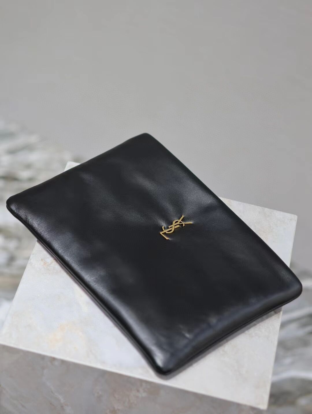 SAINT LAURENT CALYPSO LARGE POUCH IN LAMBSKIN 778943 black SAINT LAURENT CALYPSO LARGE POUCH IN LAMBSKIN 778943 black