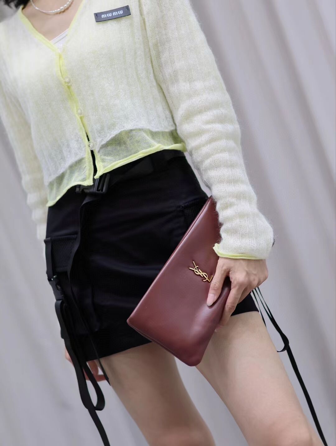 SAINT LAURENT CALYPSO LONG POUCH IN LAMBSKIN 774062 ROUGE MERLOT SAINT LAURENT CALYPSO LONG POUCH IN LAMBSKIN 774062 ROUGE MERLOT