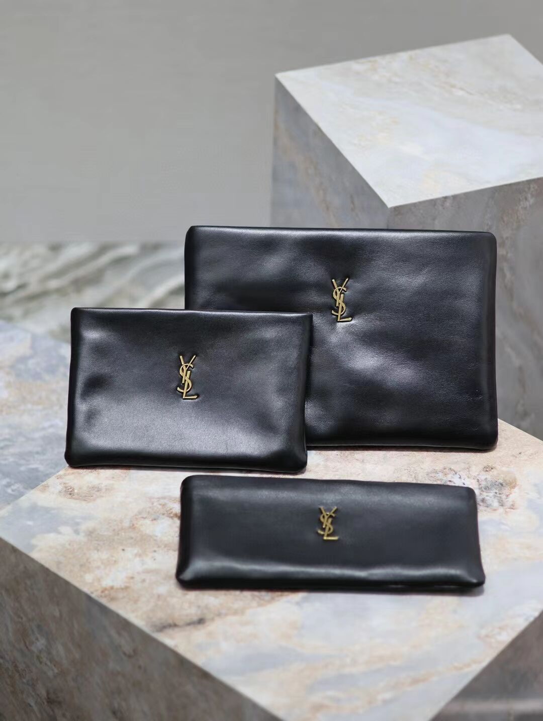 SAINT LAURENT CALYPSO LONG POUCH IN LAMBSKIN 774062 black SAINT LAURENT CALYPSO LONG POUCH IN LAMBSKIN 774062 black