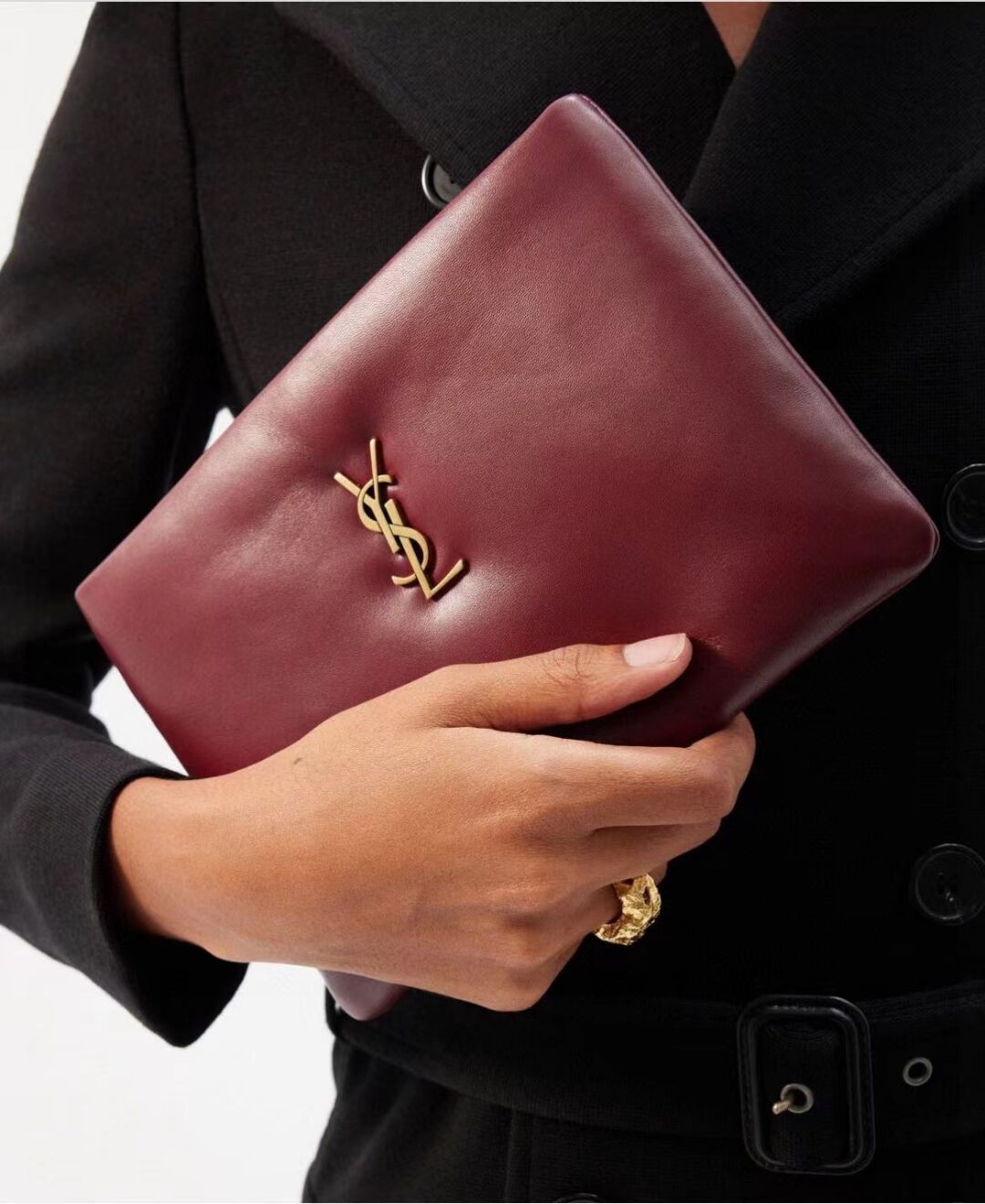 SAINT LAURENT CALYPSO SMALL POUCH IN LAMBSKIN 765025 ROUGE MERLOT SAINT LAURENT CALYPSO SMALL POUCH IN LAMBSKIN 765025 ROUGE MERLOT