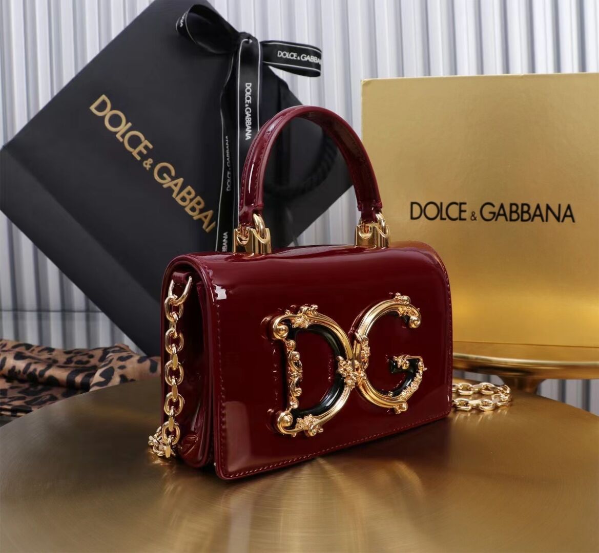 Dolce & Gabbana Patent leather Shoulder Bag G6504 red Dolce & Gabbana Patent leather Shoulder Bag G6504 red