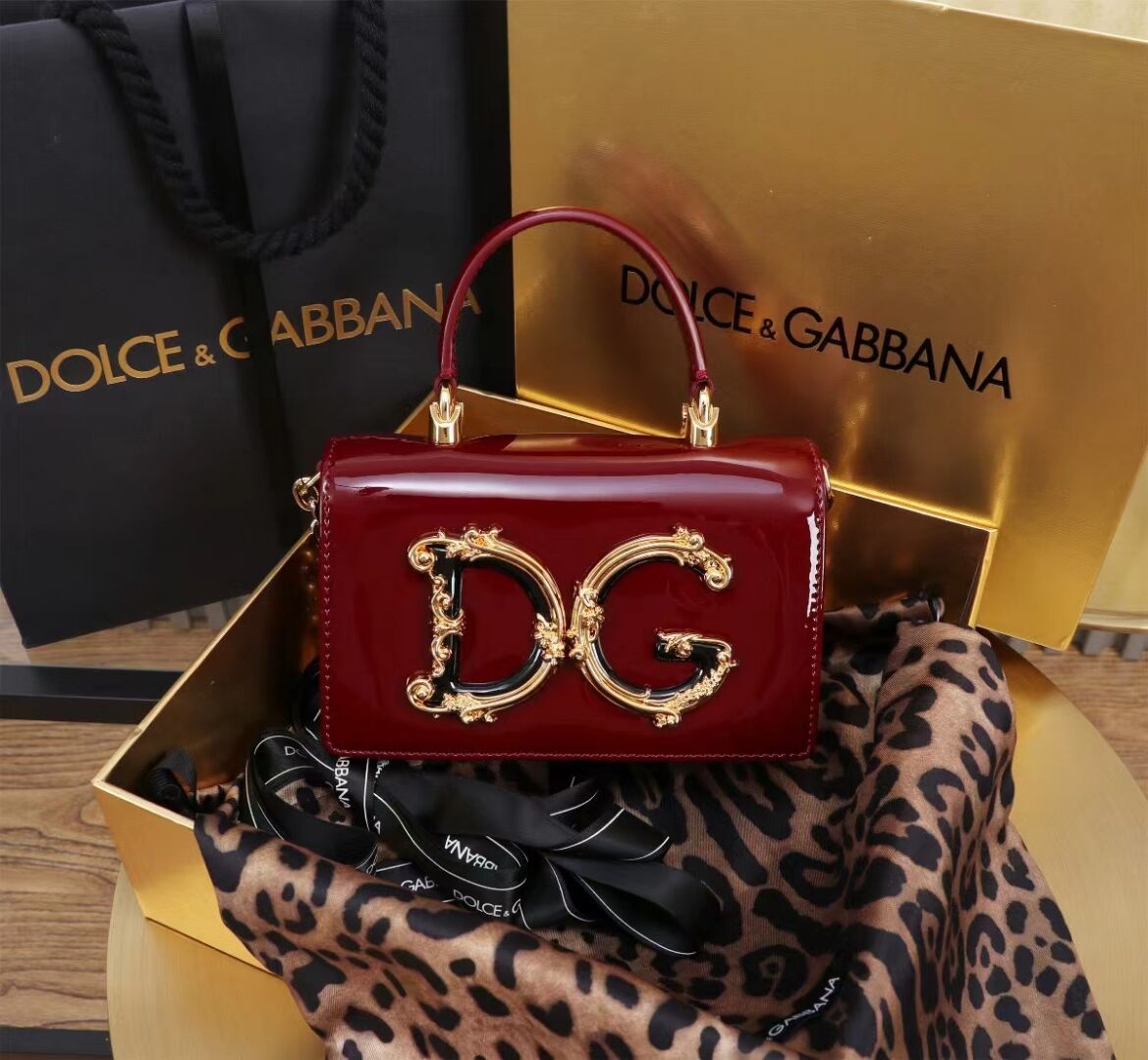 Dolce & Gabbana Patent leather Shoulder Bag G6504 red Dolce & Gabbana Patent leather Shoulder Bag G6504 red