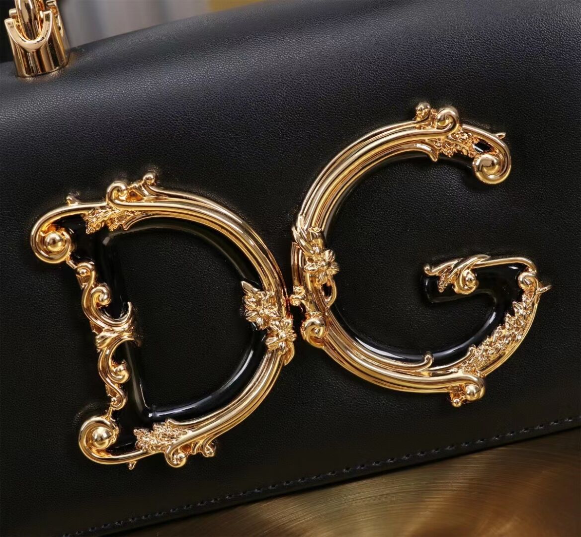 Dolce & Gabbana leather Shoulder Bag G6504 black Dolce & Gabbana leather Shoulder Bag G6504 black