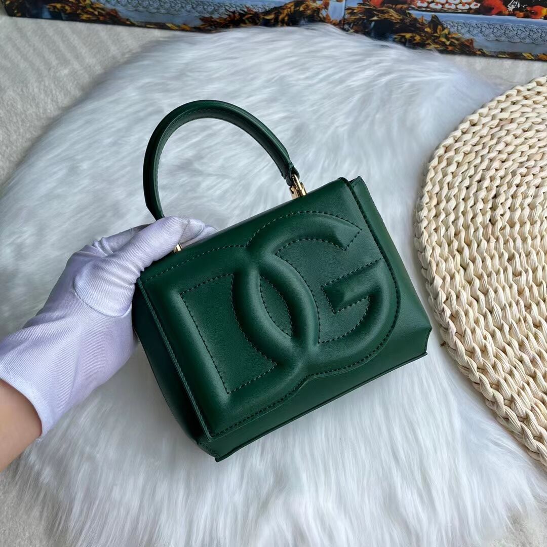 Dolce & Gabbana leather bag G6002 green Dolce & Gabbana leather bag G6002 green