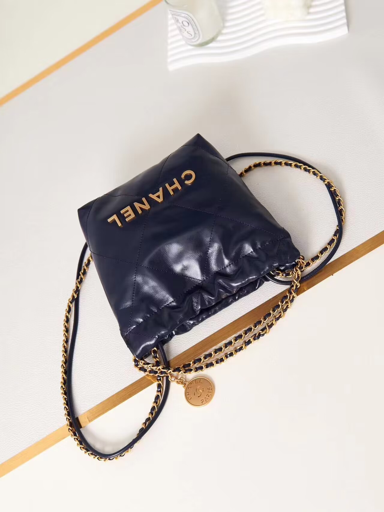 CHANEL 22 MINI HANDBAG AS3980 Navy CHANEL 22 MINI HANDBAG AS3980 Navy