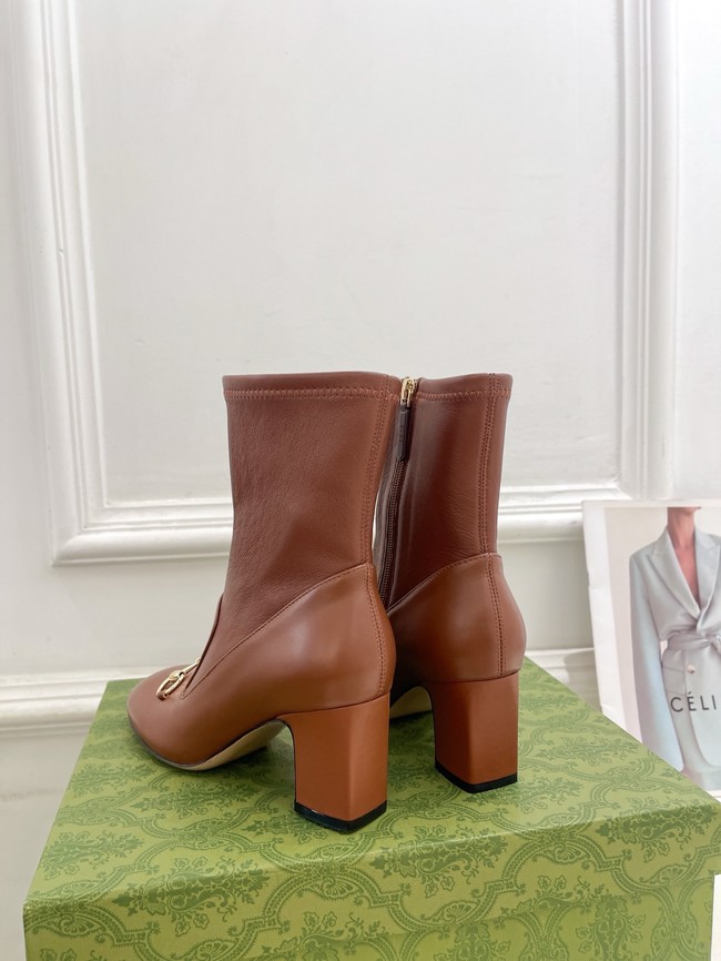 Gucci WOMENS SHORT BOOTS Lambskin heel 6.5CM 55251-2