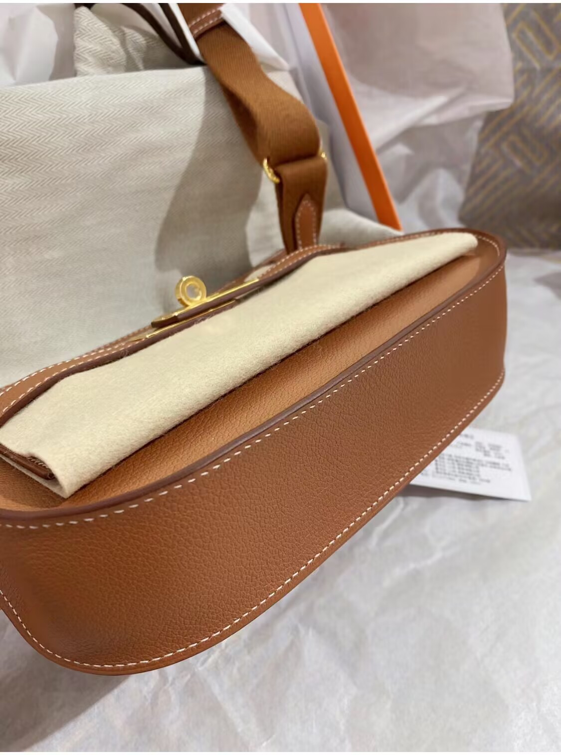 Hermes Original Leather 23CM Mini Jypsiere H0880 Brown Hermes Original Leather 23CM Mini Jypsiere H0880 Brown