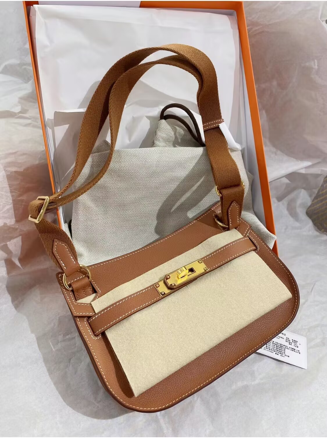 Hermes Original Leather 23CM Mini Jypsiere H0880 Brown Hermes Original Leather 23CM Mini Jypsiere H0880 Brown