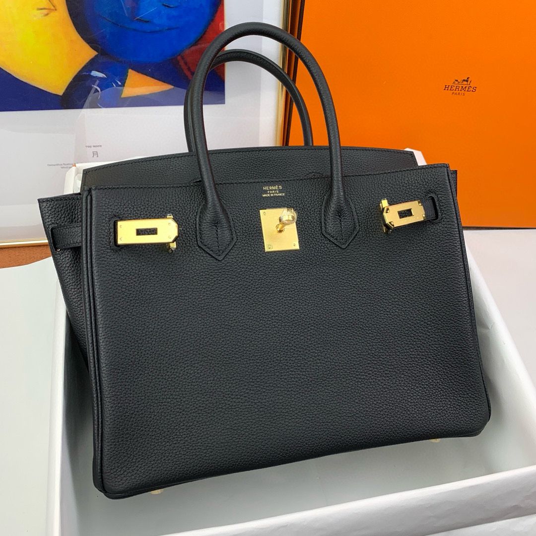 Hermes Birkin Tote Bag Original Togo Leather BK35 Black Hermes Birkin Tote Bag Original Togo Leather BK35 Black