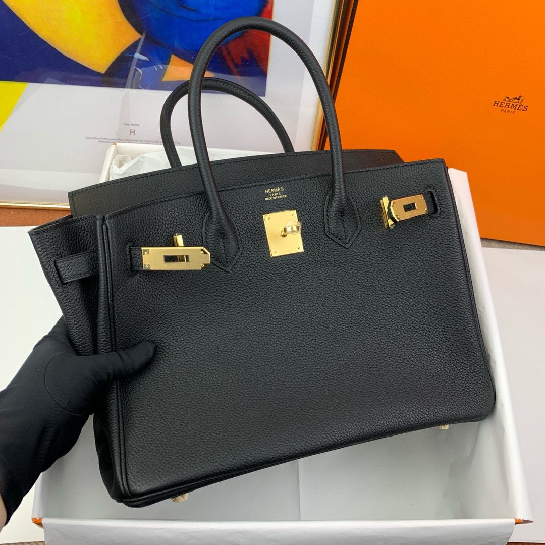Hermes Birkin Tote Bag Original Togo Leather BK35 Black Hermes Birkin Tote Bag Original Togo Leather BK35 Black
