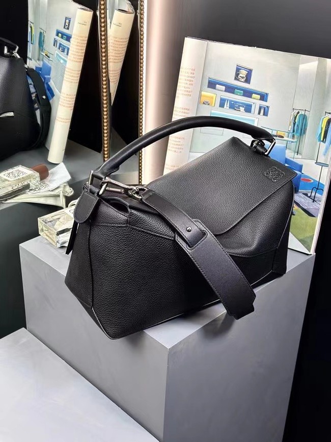 Loewe Large grainy cowhide leather Puzzle bag 231095 black