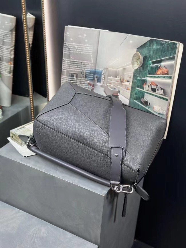 Loewe Large grainy cowhide leather Puzzle bag 231095 dark gray