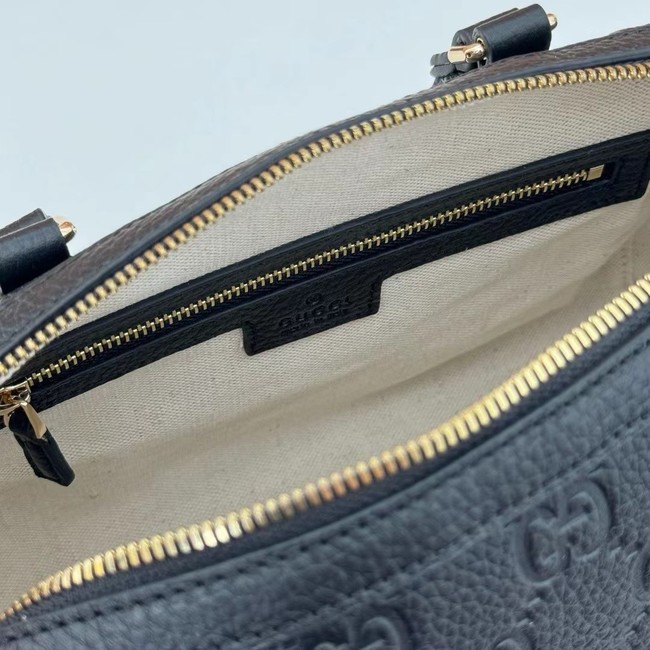 GUCCI GG EMBLEM MEDIUM BOSTON BAG 815255 black