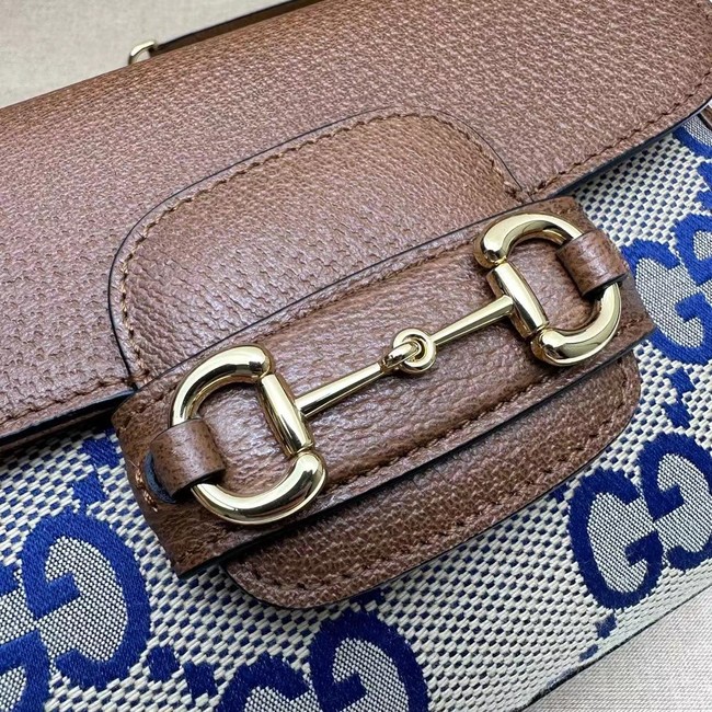 GUCCI HORSEBIT 1955 MINI BAG 703848 BROWN&BLUE