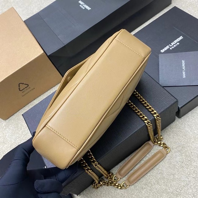 SAINT LAURENT LOULOU SMALL IN MATELASSE LAMBSKIN 801437 NATURAL TAN