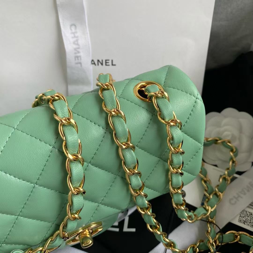 CHANEL CLASSIC 11.12 HANDBAG A01116 Light Green CHANEL CLASSIC 11.12 HANDBAG A01116 Light Green